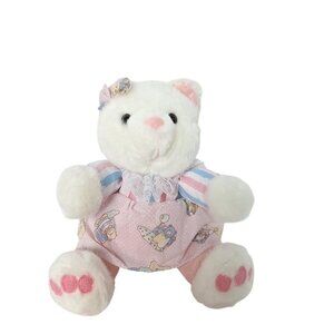 Play By Play Bear Plush Pink Dress Lace Bow 7.5 Inch